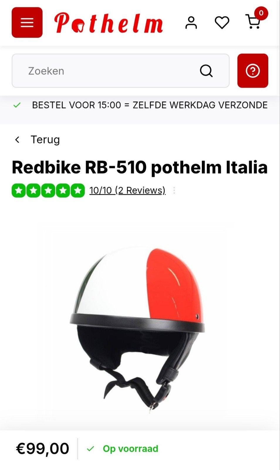 pothelm redbike rb 510 italia, Ophalen of Verzenden, Nieuw, Extra large of groter, Redbike