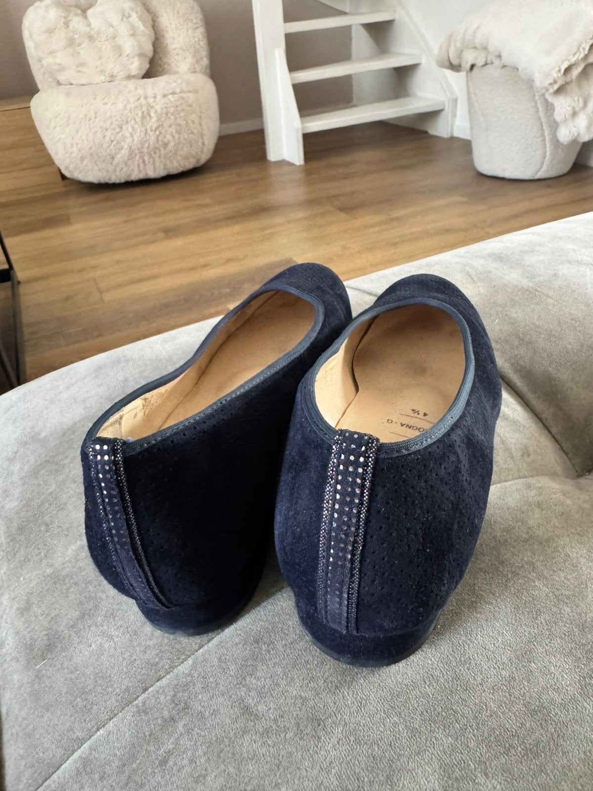 Hassia ballerina schoenen maat 37,5, Blauw, Zo goed als nieuw, Ballerina's, Ophalen of Verzenden