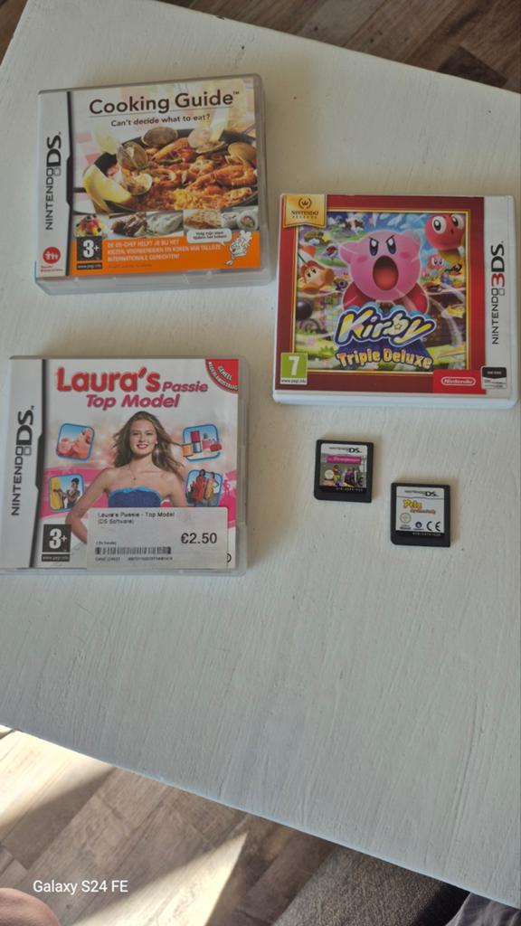 Nintendo DS/3DS Spellen Bundel: Kirby, Cooking Guide, Laura', Avontuur en Actie, Gebruikt, 1 speler, Ophalen of Verzenden