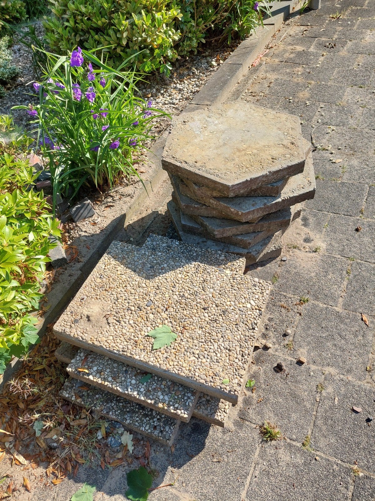 6 hoekige tegels, Ophalen, Beton, Terrastegels