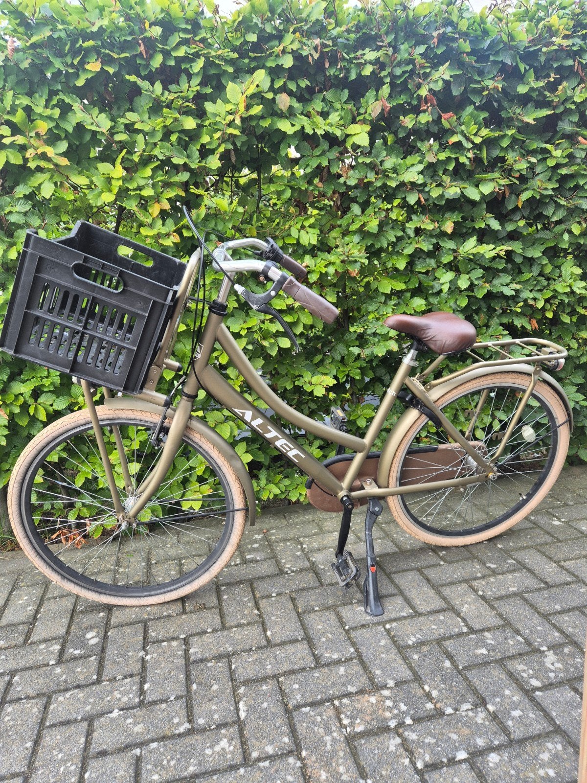 meisjesfiets 26 inch met voordrager en mand, Overige merken, Terugtraprem, Gebruikt, Versnellingen