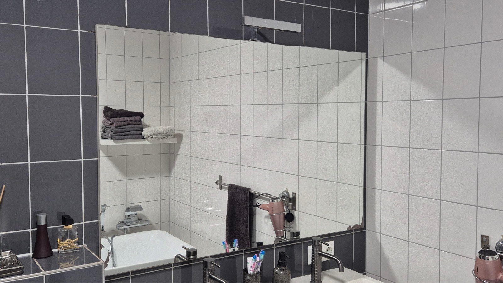 Grote (badkamer) spiegel 120x80, Ophalen, Gebruikt, 100 tot 125 cm, Minder dan 100 cm