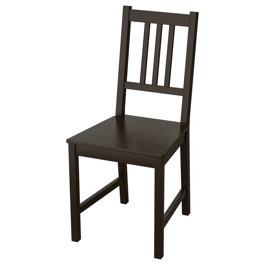 Set of 4 IKEA STEFAN Dining Chairs – Dark Brown, Huis en Inrichting, Ophalen, Gebruikt, Bruin, Vier