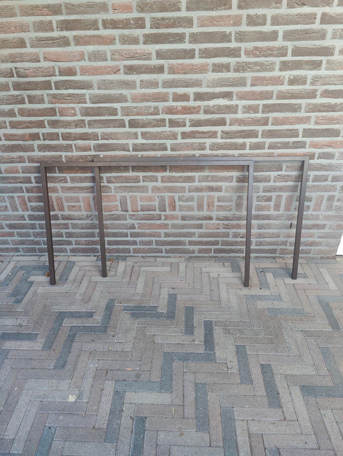 Metalen frame (poten) voor tuintafel of werkblad in garage, Ophalen, Gebruikt, 160 cm of meer, 80 tot 120 cm