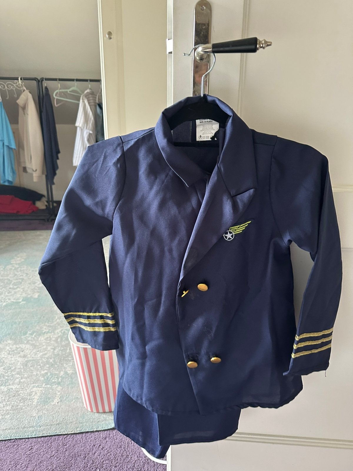 Piloten verkleed pakje 10-12 jaar, Ophalen of Verzenden, Gedragen, Maat 34 (XS) of kleiner, Blauw