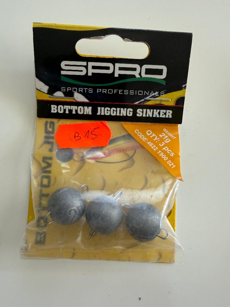 SPRO Bottom Jigging Sinker 21g – 3 stuks - Nieuw  (B15), Ophalen of Verzenden, Nieuw, Overige typen