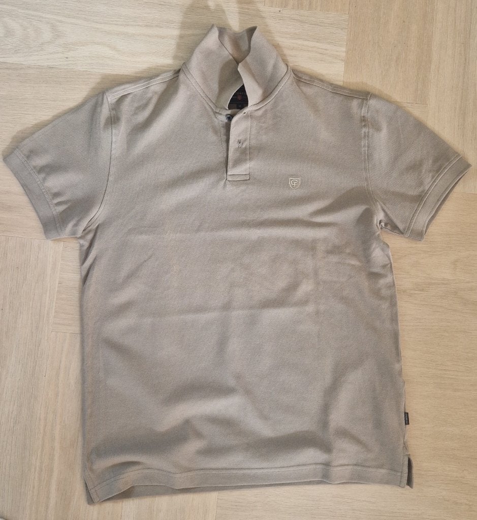 Cottonfield heren poloshirt - Lichtbruin - Maat M, Kleding | Heren, Bruin, Maat 48/50 (M), Ophalen of Verzenden, Zo goed als nieuw
