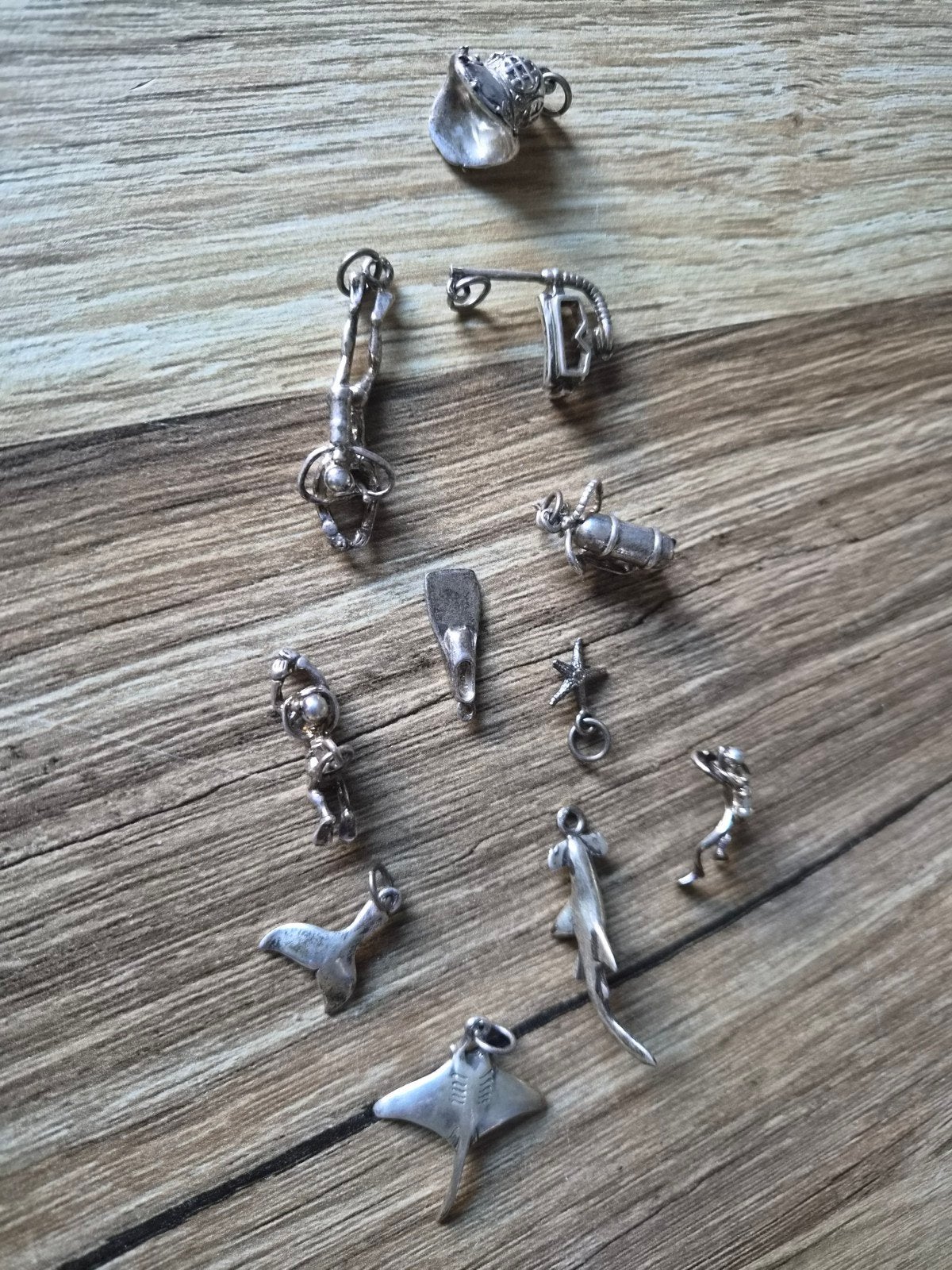 Zilveren bedels / hangers - Duiken en zeeleven, Overige merken, Niet van toepassing, Niet van toepassing, Ophalen of Verzenden