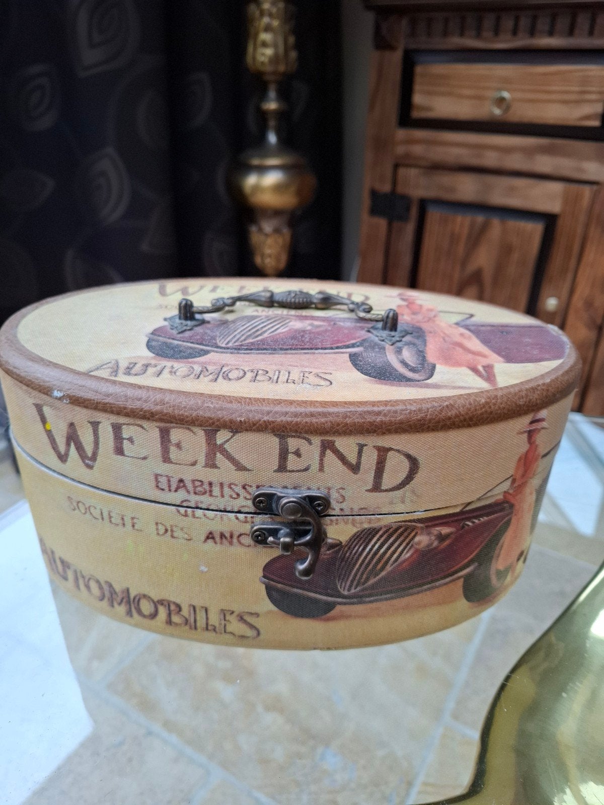 Vintage reclame koffertje beautycase, Overige materialen, Gebruikt, Minder dan 50 cm, Ophalen of Verzenden