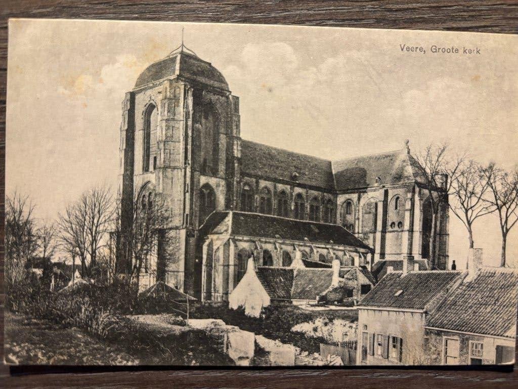 Ansichtkaart Veere - Groote kerk, Verzamelen, Ophalen of Verzenden, 1920 tot 1940, Ongelopen, Zeeland