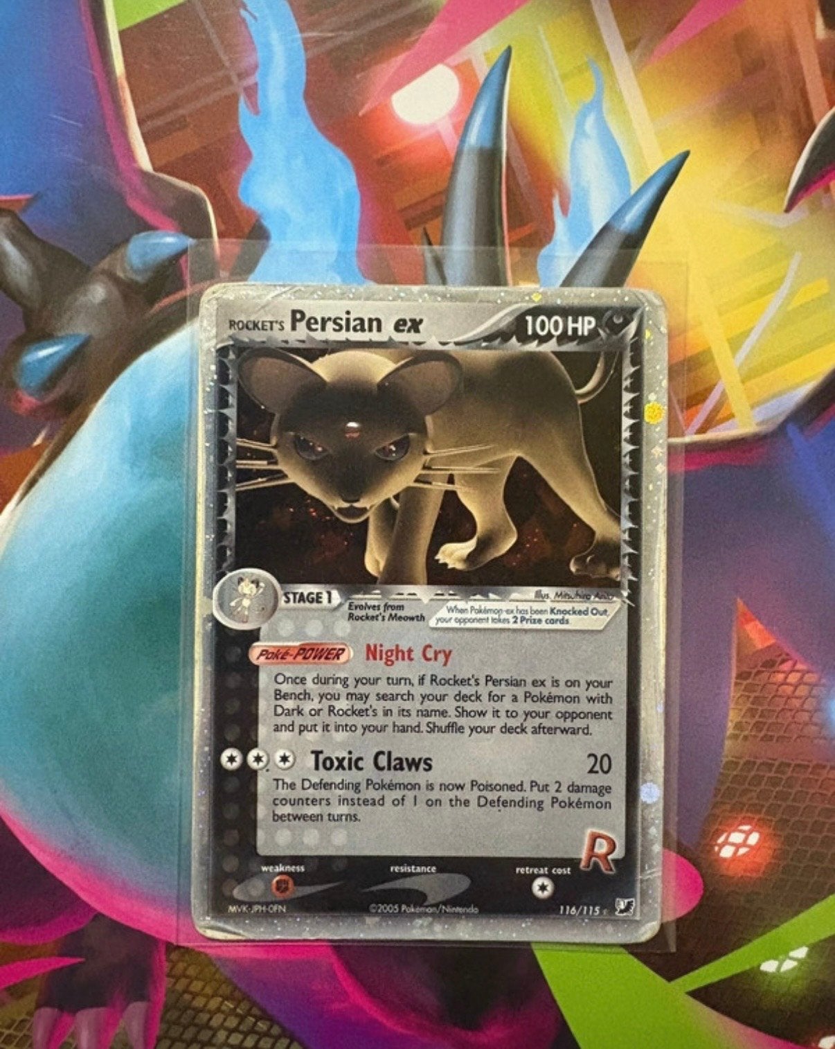 Rocket's Persian ex 2005 Pokémon Kaart, Ophalen, Gebruikt, Losse kaart