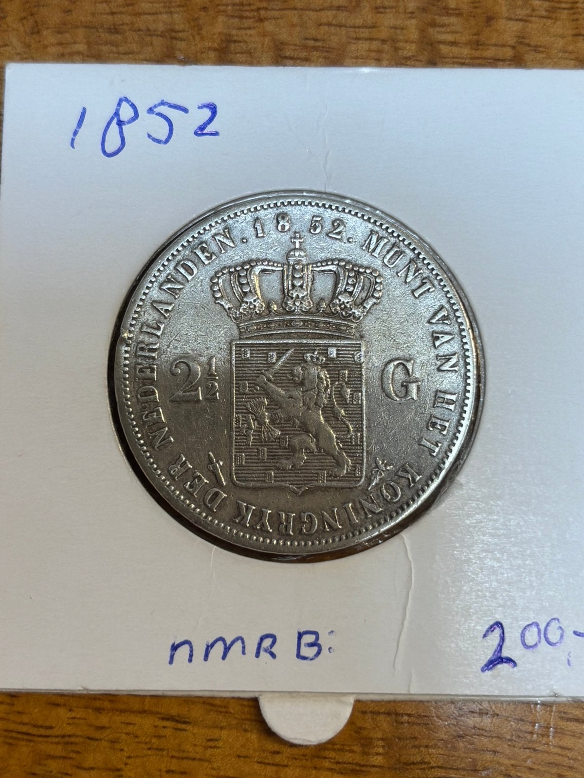 Rijksdaaldet 1852. Zilver. Nr B, Koning Willem III, Zilver, Ophalen of Verzenden, Losse munt