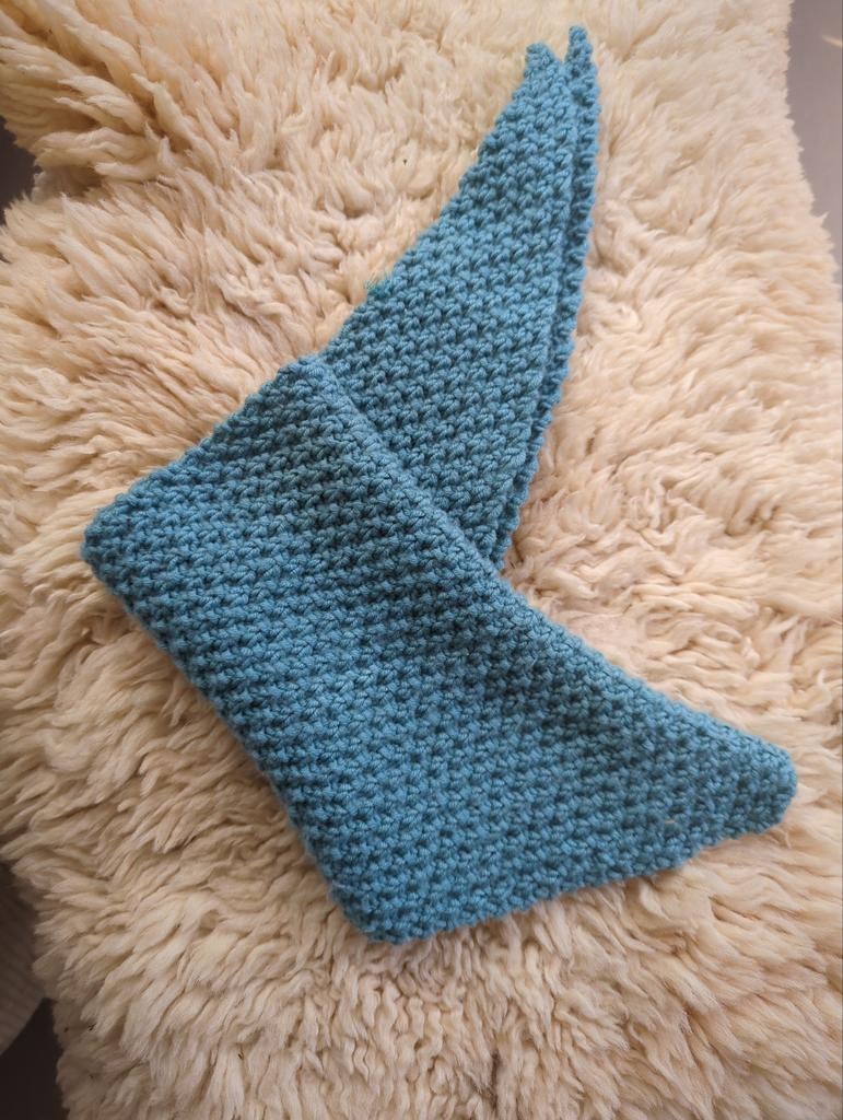 Gehaakte Sjaal Kleine Schobbejak - Blauw, Nieuw, Ophalen of Verzenden, Handgemaakt, Sjaal