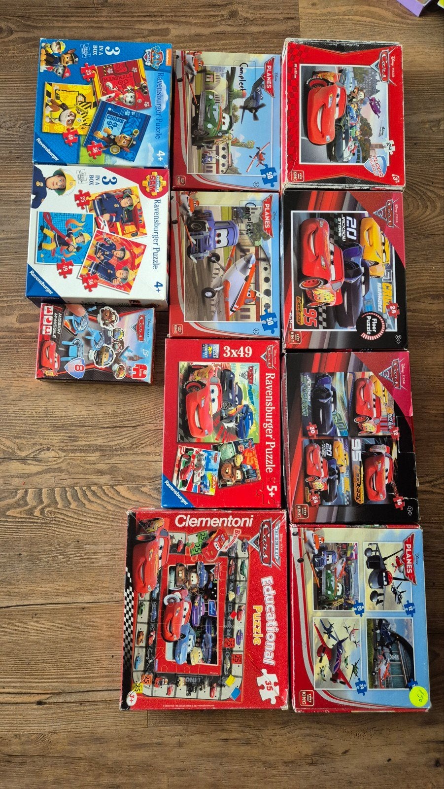 Grote collectie Cars, Planes en andere puzzels, Ophalen, 10 tot 50 stukjes, 4 tot 6 jaar