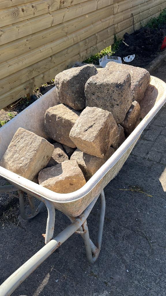 Grote keien en tegels 30x30 gratis, Tuin en Terras, Ophalen, Gebruikt, Kei
