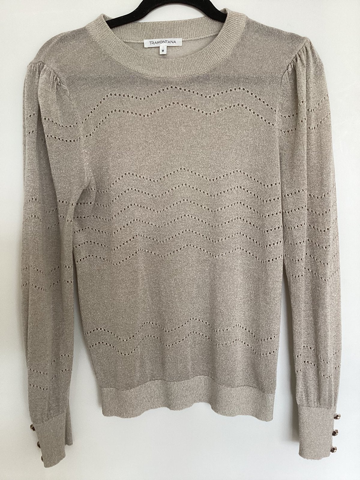 Zgan fijn gebreid truitje Tramontana, Kleding | Dames, Verzenden, Zo goed als nieuw, Maat 38/40 (M), Beige