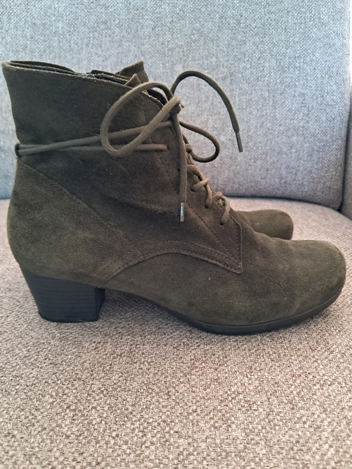 groene suede enkel laarsjes maat 39, Gabor, Ophalen of Verzenden, Zo goed als nieuw, Groen