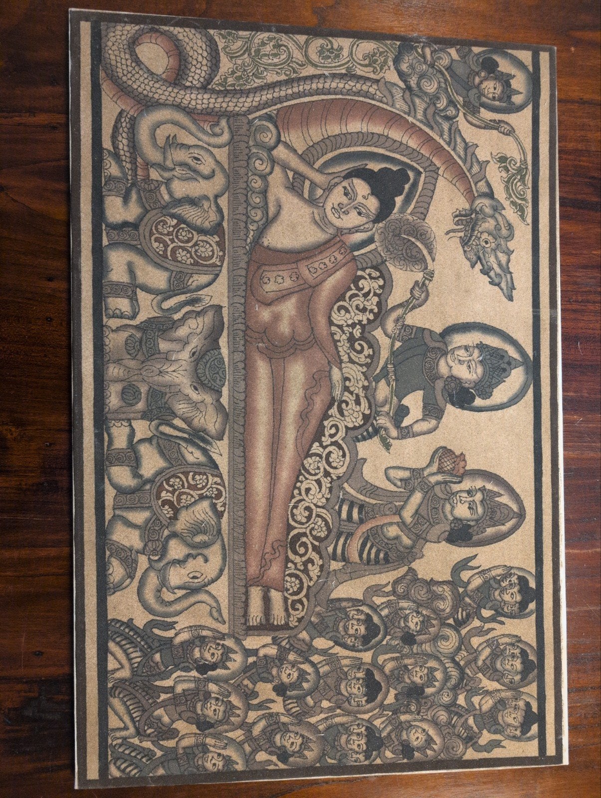 Boeddha schilderij op doek - Reclining Boeddha, Geschilderd, Ophalen of Verzenden, Meerkleurig, Overige herkomsten