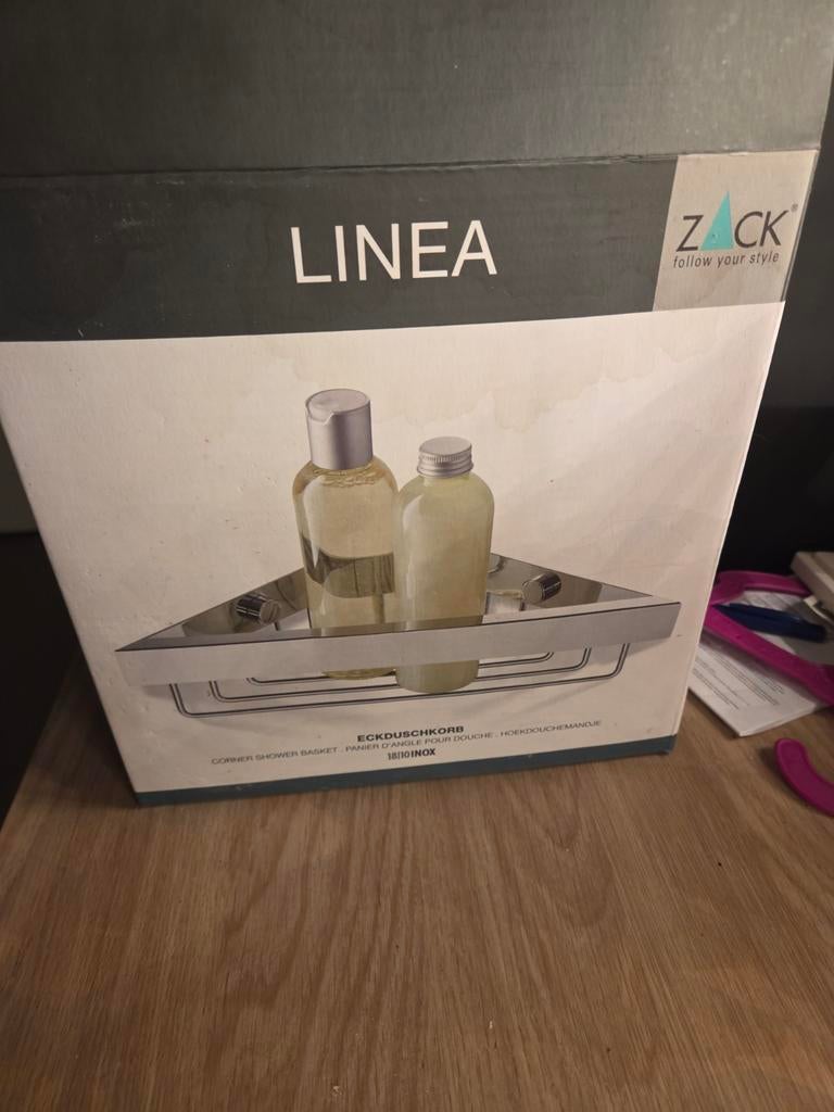 Zack Linea Hoek Douche Rekje - RVS Design, Ophalen, Nieuw, Grijs, Overige typen