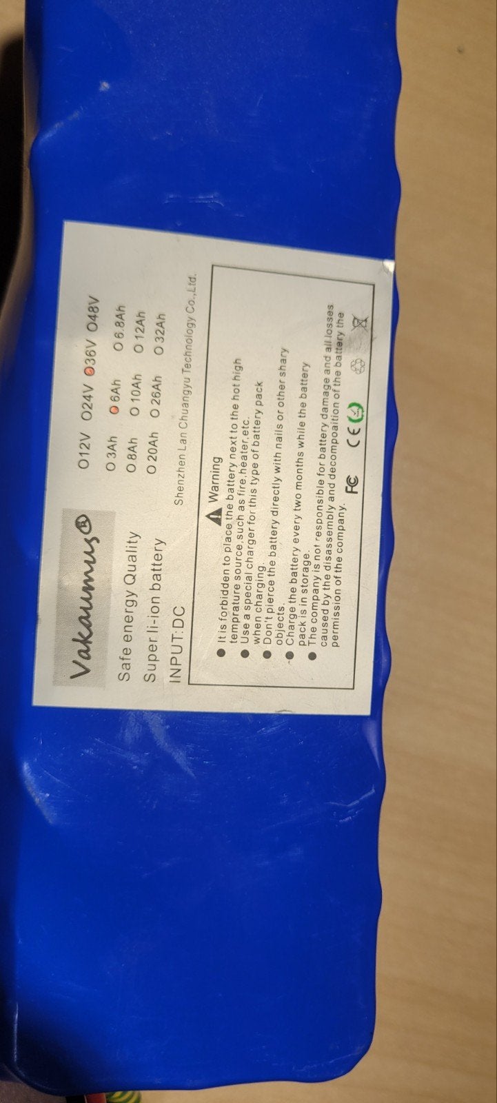 36V lithium accu, Ophalen of Verzenden, Gebruikt