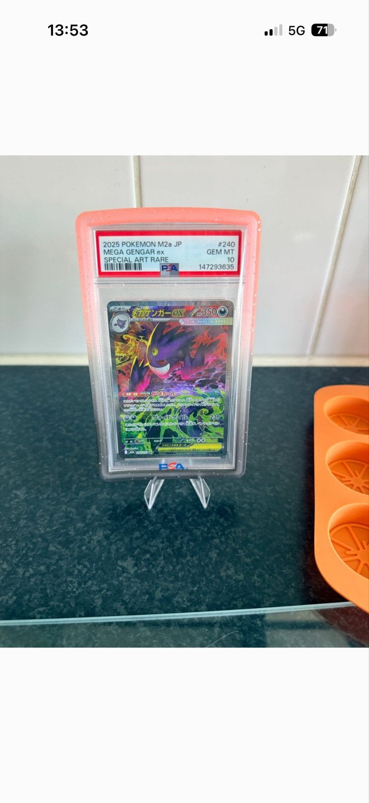 Gengar Japanse PSA 10 Pokémon Kaart - Mega Gengar ex, Ophalen of Verzenden, Zo goed als nieuw, Losse kaart