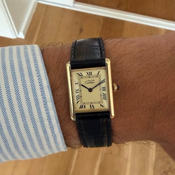 Cartier Tank Vermeil LM Quartz Vintage, Overige merken, Staal, Verguld, 1960 of later