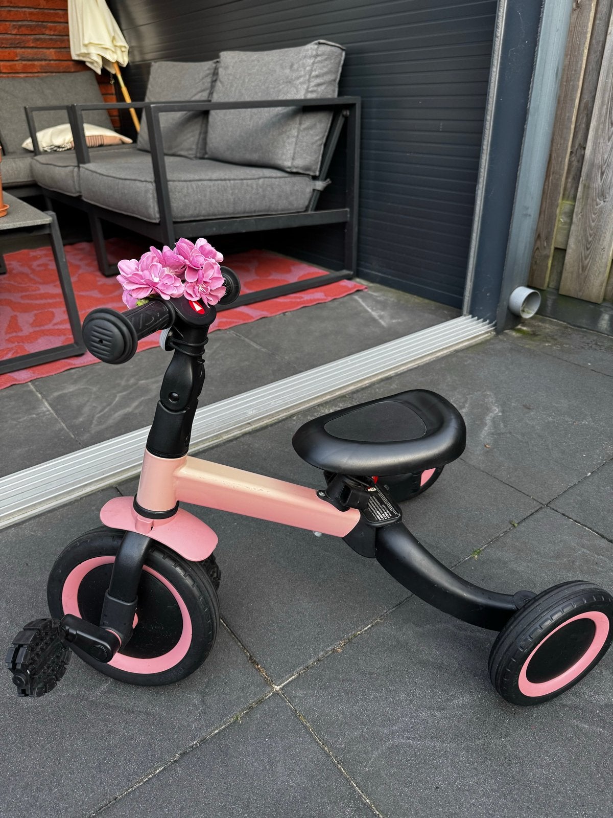 Roze loopfiets/driewieler voor kinderen TOPMARK KAYA, Fietsen en Brommers, Fietsen | Driewielers, Ophalen, Gebruikt, Verstelbare zitting