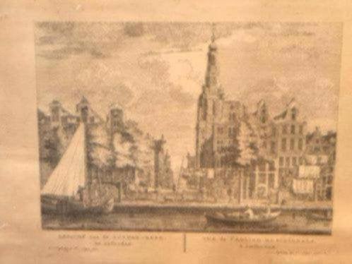 Hele oude platen Amsterdam, Ophalen of Verzenden, Gebruikt, Minder dan 50 cm, Schilderij