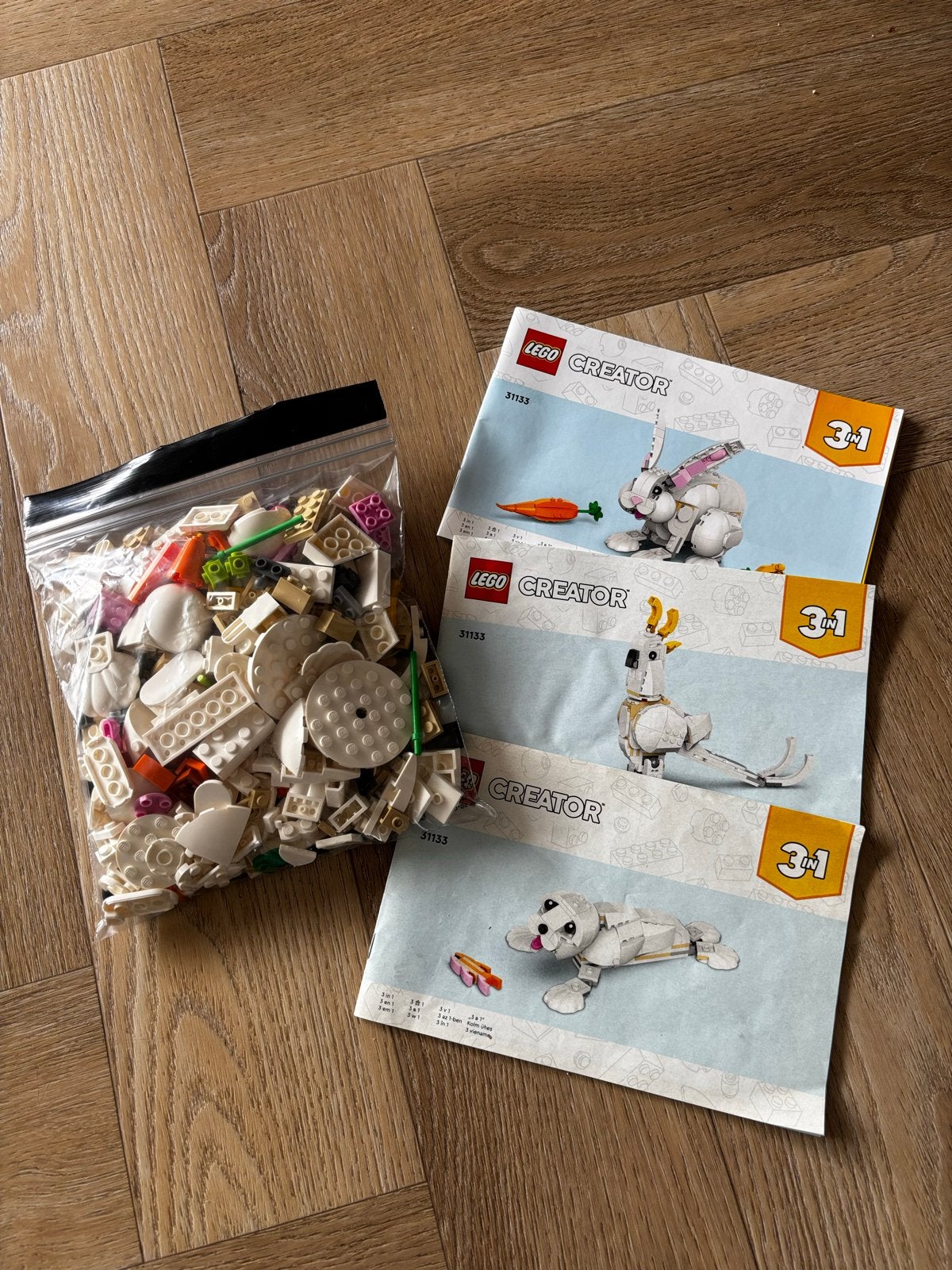 Lego Creator 31133 Witte Konijn 3-in-1 (compleet met boekje), Gebruikt, Lego, Ophalen of Verzenden, Compleet