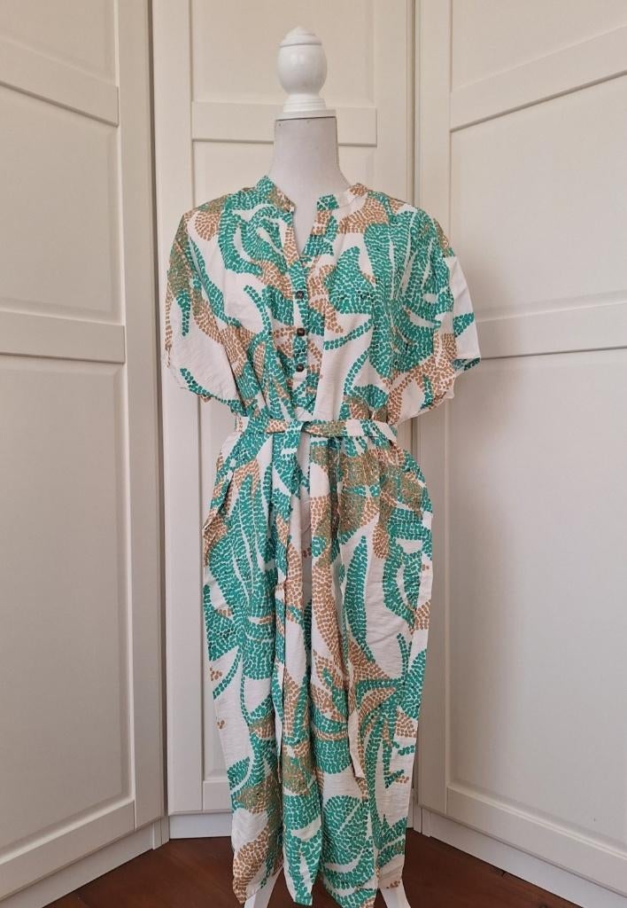 DIDI nieuwe witte midi print jurk, maat 48 XXL, Wit, Maat 46/48 (XL) of groter, Nieuw, Didi