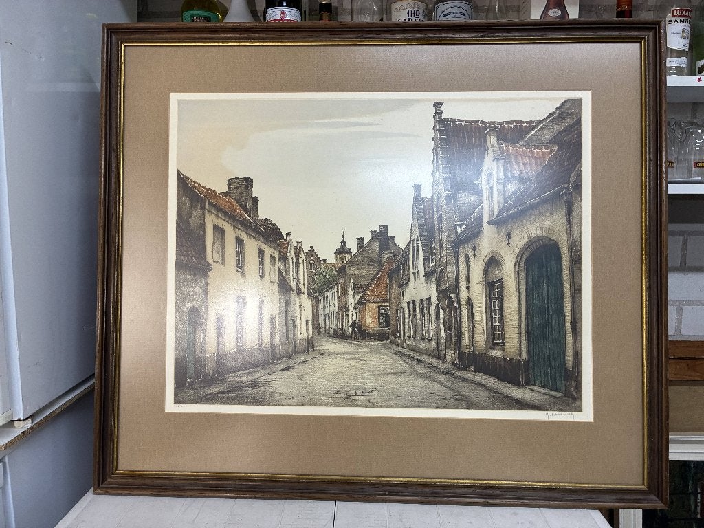 schilderij, Ophalen, Stads- / dorpsgezicht, Doek