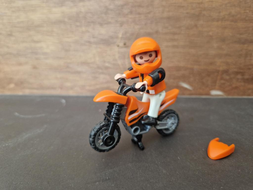 Playmobil 4698 - Crossmotor met coureur, Ophalen, Gebruikt, Complete set