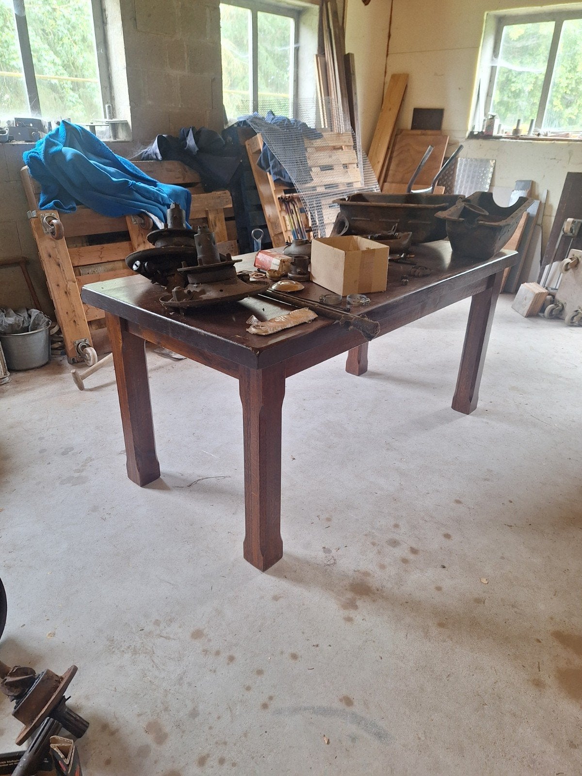 Eiken tafel, Ophalen, Rechthoekig, 50 tot 100 cm
