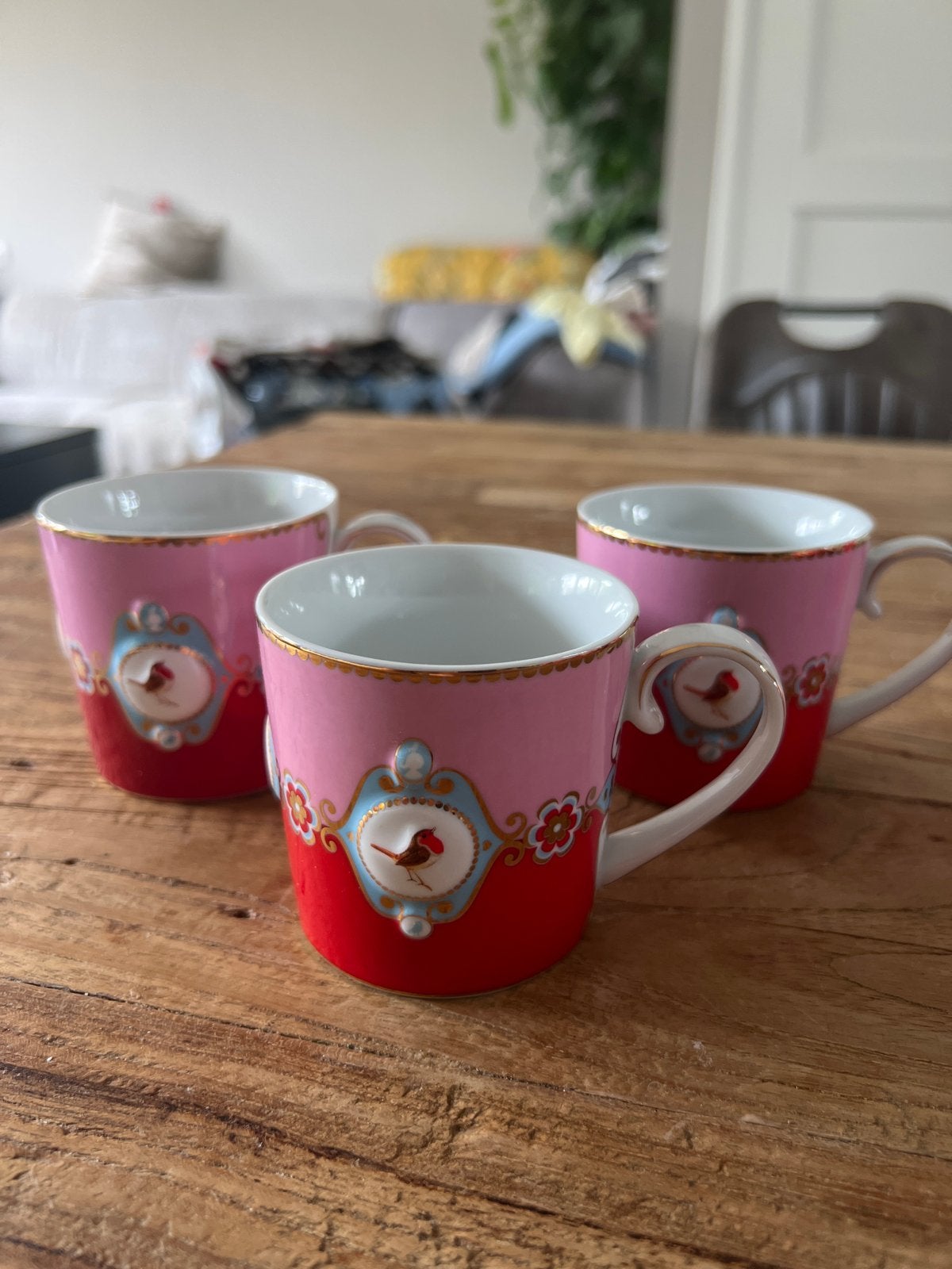 Set van 3 Pip Studio mokjes Love birds, Pip Studio, Nieuw, Modern, Porselein