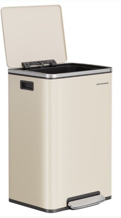 Nieuwe SONGMICS pedaalemmer 50L – crème – softclose, Huis en Inrichting, Woonaccessoires | Prullenbakken, Ophalen, 50 – 75, Met pedaal
