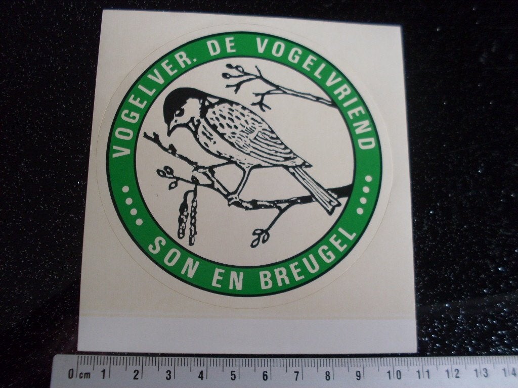 sticker vogelvereniging de vogelvriend son en breugel, Verzenden, Zo goed als nieuw, Bedrijf of Vereniging