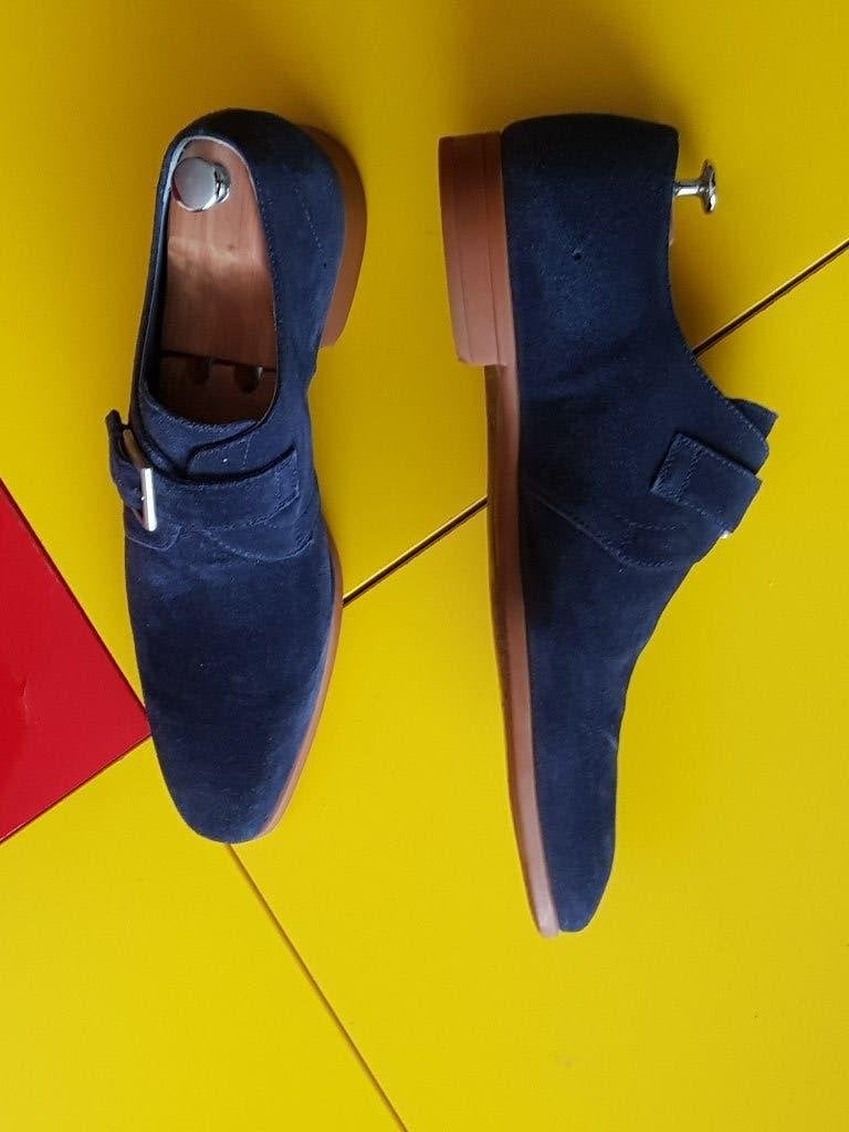 GREVE Suede met gesp en blauwe kleur maat 11( 45), Blauw, Ophalen of Verzenden, Greve, Gespschoenen