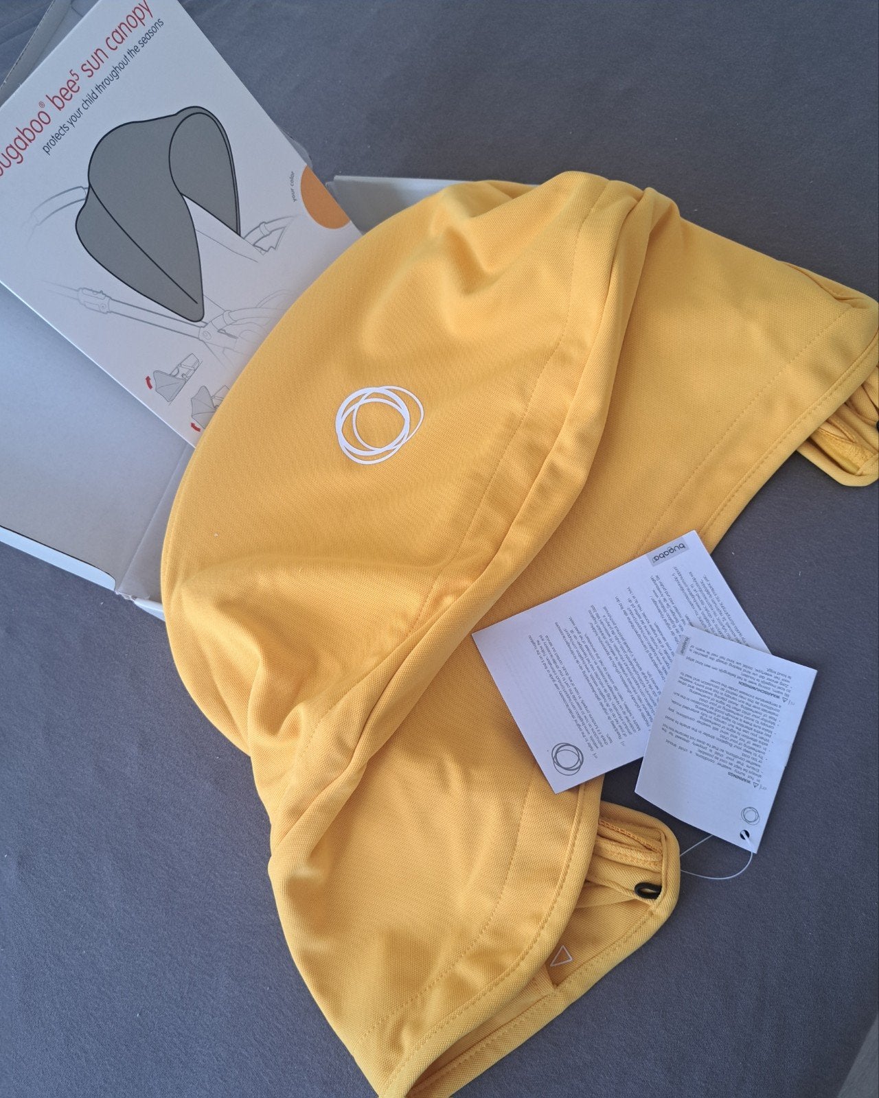 Nieuwe Bugaboo Bee 5 zonnekap - Sunrise yellow, Ophalen of Verzenden, Nieuw, Zonnekap