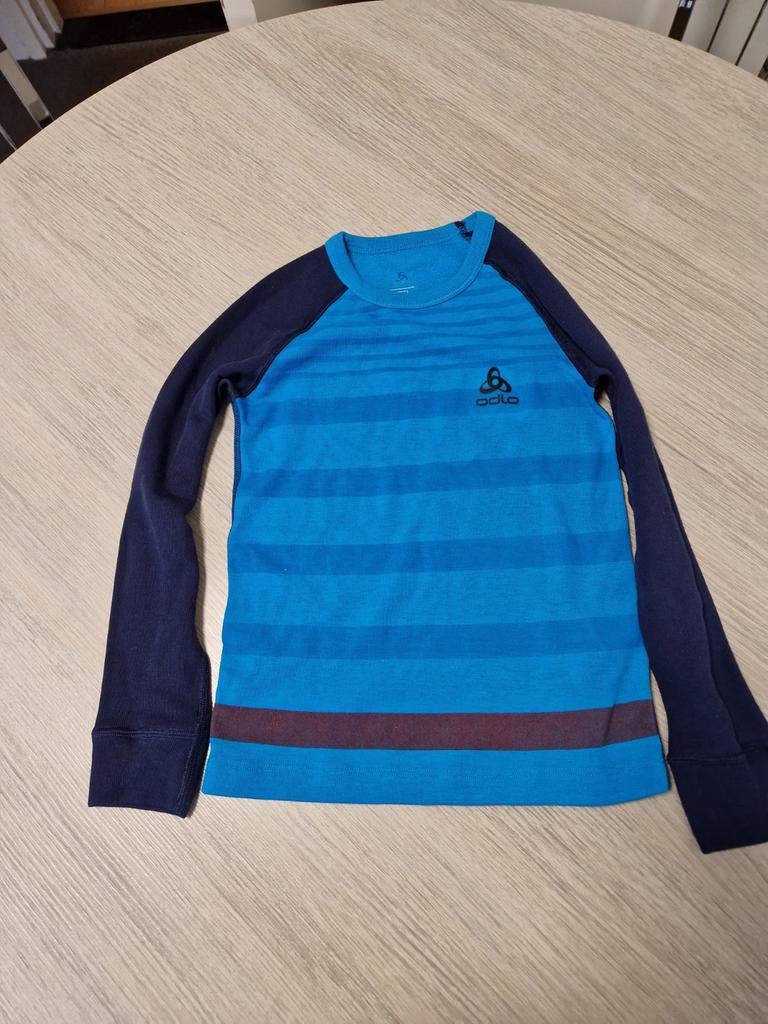Thermo ondergoed merk Odlo longsleeve 128 blauw, Ophalen of Verzenden, Zo goed als nieuw, Odlo, Shirt of Longsleeve