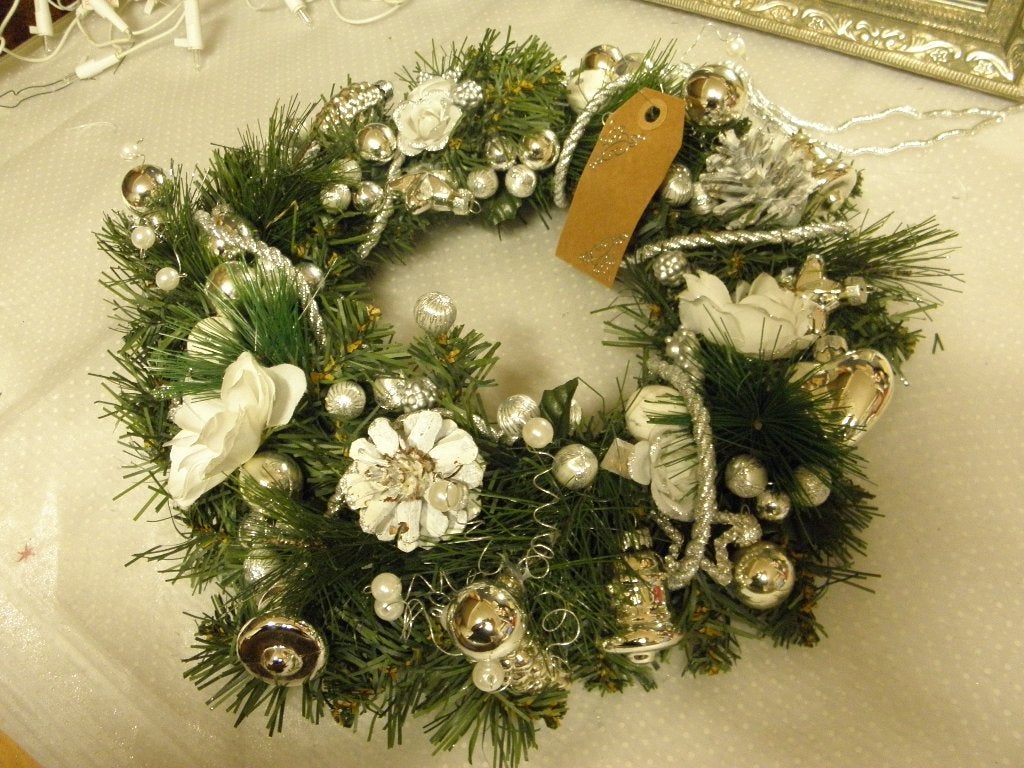 kerstkrans ca. 35 cm. nieuwstaat met cadeau label, Ophalen, Zo goed als nieuw, Krans