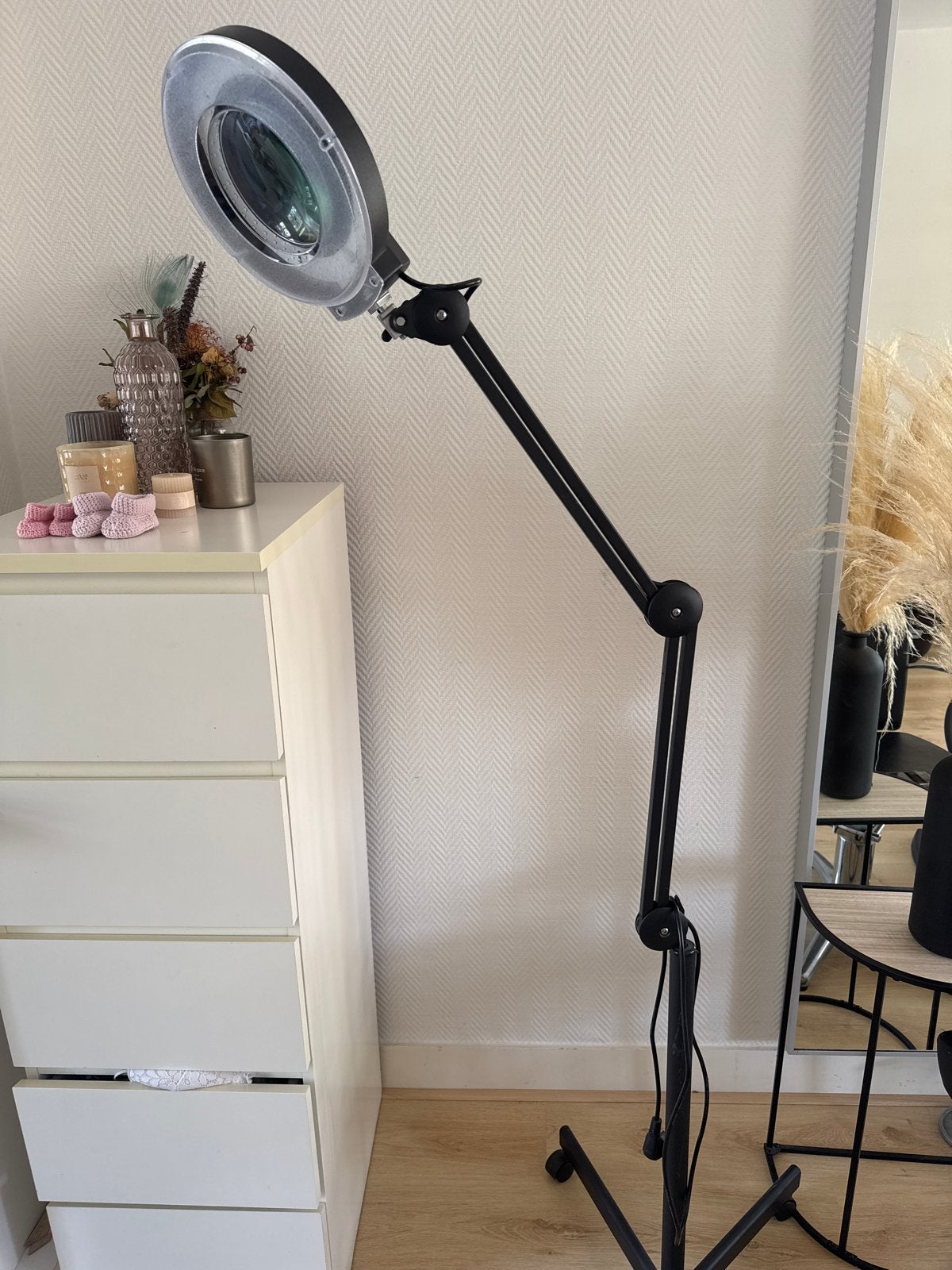 Professionele Loeplamp op Statief met Verlichting, Ophalen, Zo goed als nieuw, Loeplamp