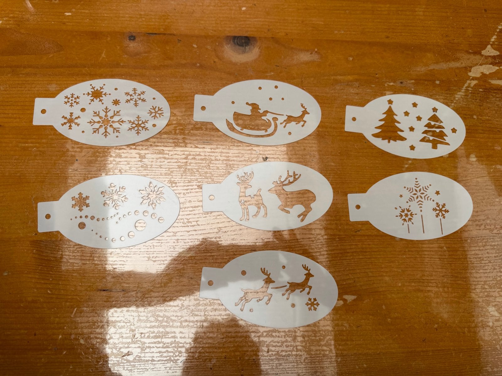 7 Kerst Schmink/Glittertattoo Sjablonen, Ophalen of Verzenden, Nieuw, Schmink, Kerst of Sinterklaas