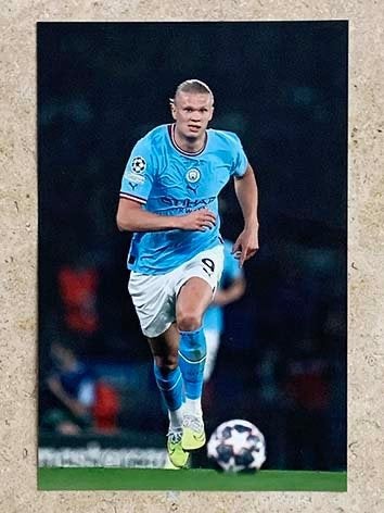 Org. kleurenfoto 20x30 cm van Man City speler Erling Haaland, Verzenden, Nieuw, Buitenlandse clubs, Poster, Plaatje of Sticker