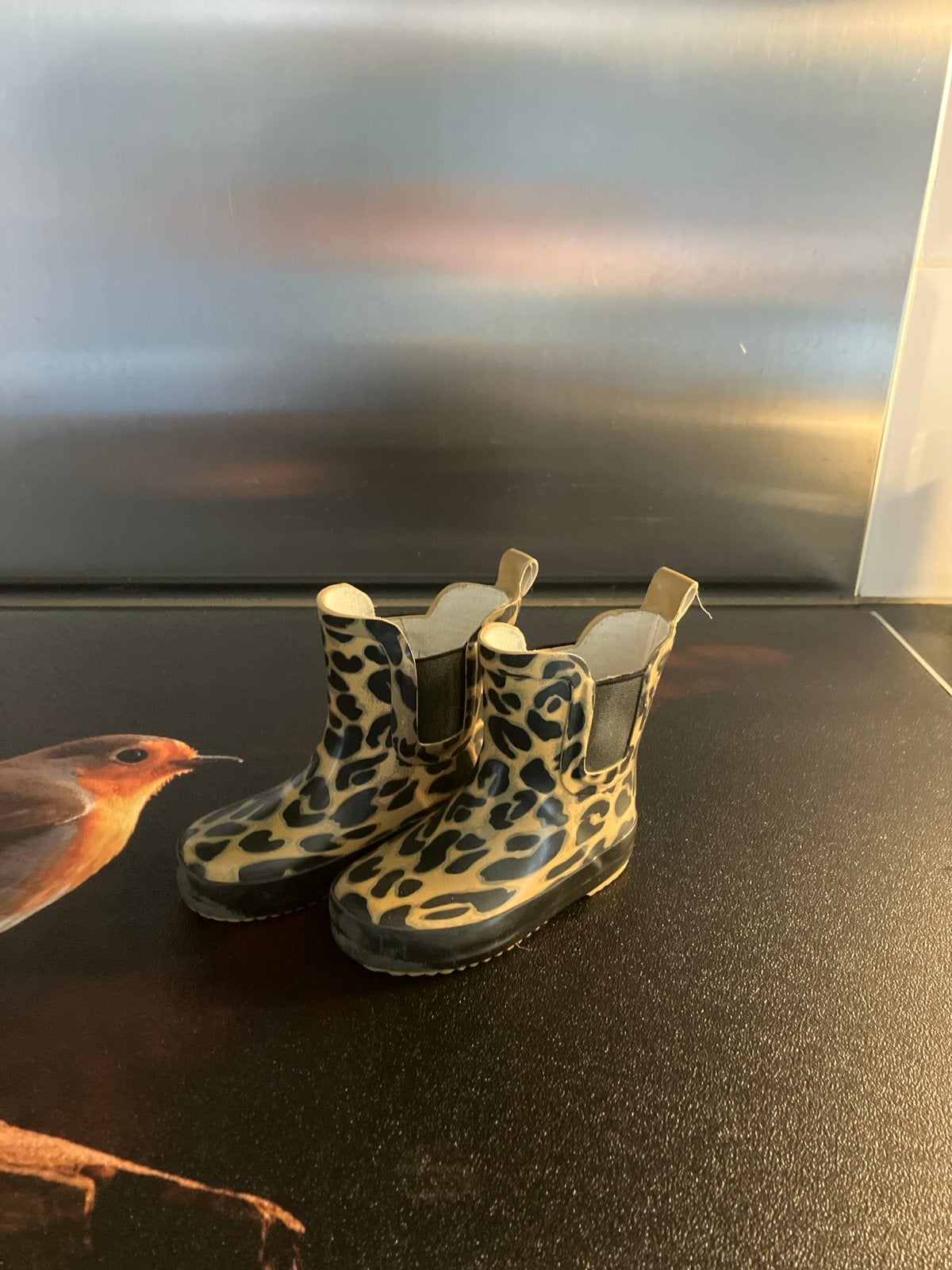 Hema regenlaarsjes met luipaardprint - maat 23, Ophalen of Verzenden, Gebruikt, Jongen of Meisje