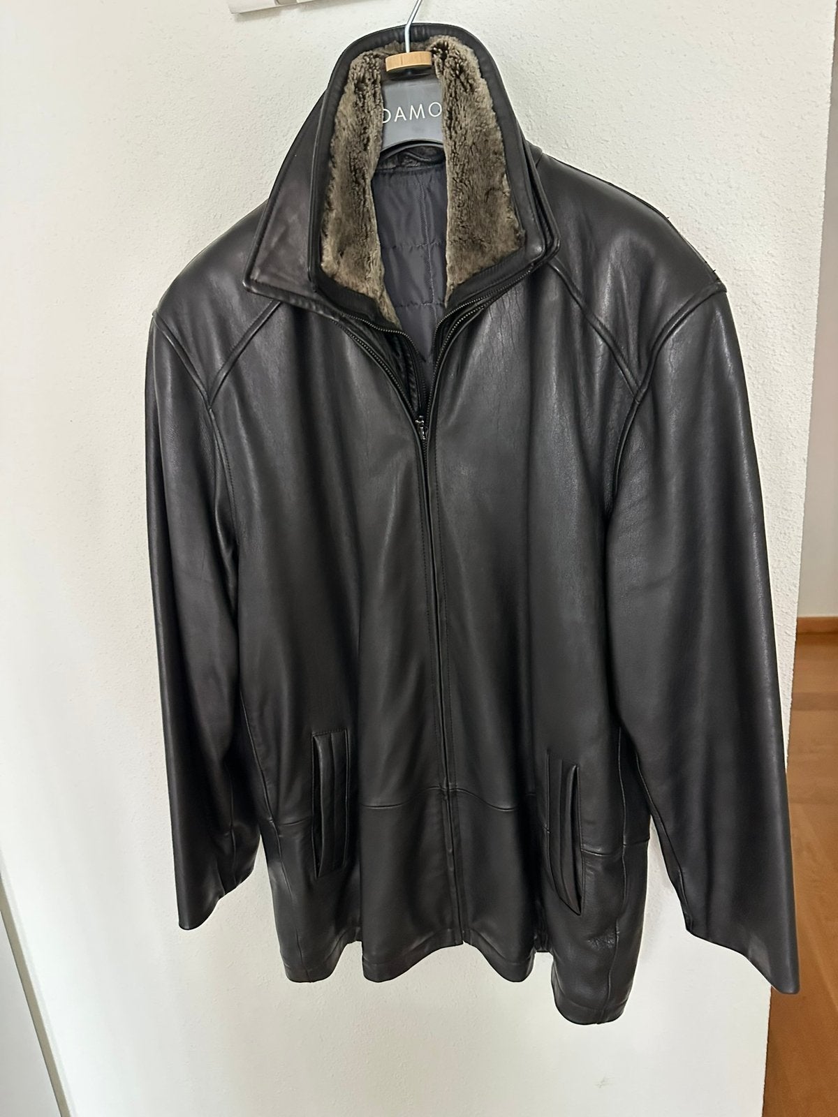 Leren herenjas, donker bruin, Kleding | Heren, Ophalen of Verzenden, Zo goed als nieuw, Maat 52/54 (L), Bruin