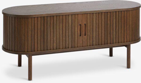 TV-meubel LYNGVIG 2 tambour deuren donker eiken, Ophalen, Zo goed als nieuw, 25 tot 50 cm, Minder dan 100 cm