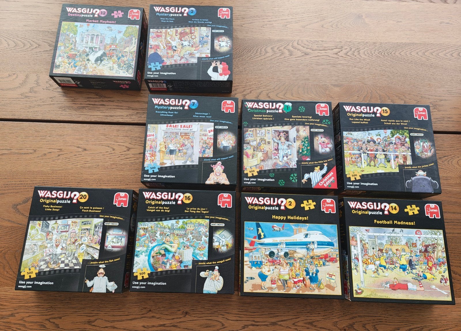 Grote collectie Wasgij puzzels (8 stuks), Ophalen, Meer dan 50 stukjes, Gebruikt, 6 jaar of ouder