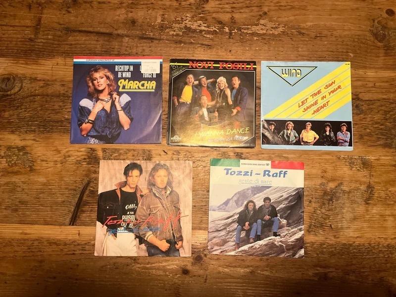 Eurovision 1987 vinyl singles, Gebruikt, 7 inch, Single, Ophalen of Verzenden