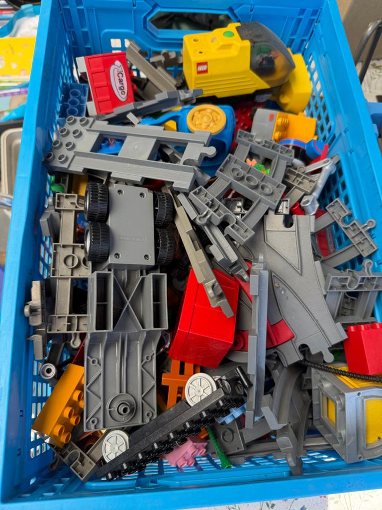 Partij LEGO Duplo met trein, Ophalen, Gebruikt, Inclusief extra onderdelen, Duplo