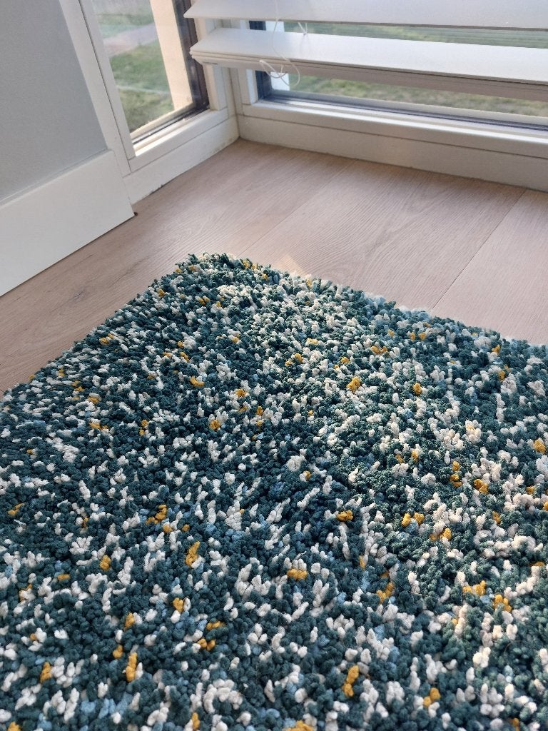Vloerkleed blauw ikea 1,35x1,80, Ophalen, Gebruikt, 100 tot 150 cm, 150 tot 200 cm